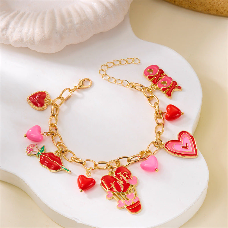 Heart pendant bracelet