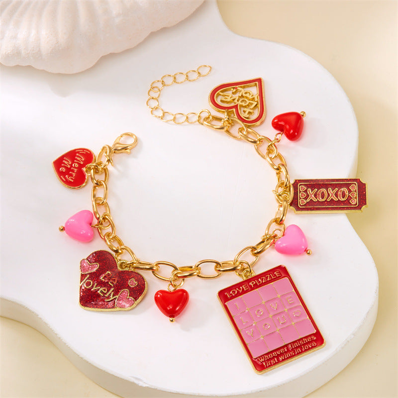 Heart pendant bracelet