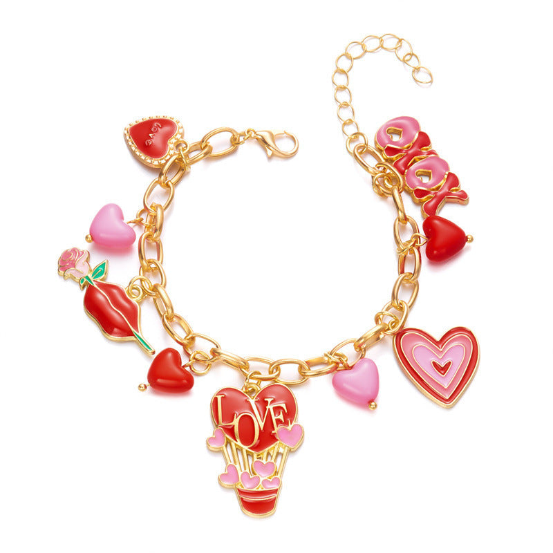 Heart pendant bracelet